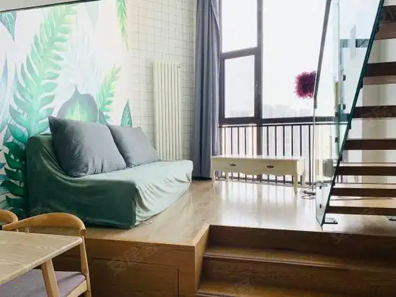 短租海景公寓 精装修 拎包住金茂湾(c3) 1室1厅loft,市南租房-青岛58