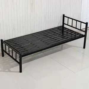 单层铁艺床单人床j1.5米1.2米铁床学h生公寓床员工宿舍铁架子床.