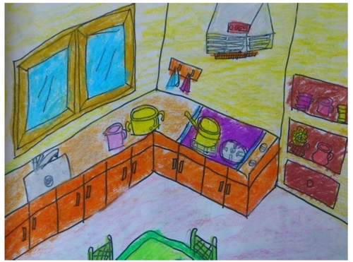 儿童画厨房怎么画?