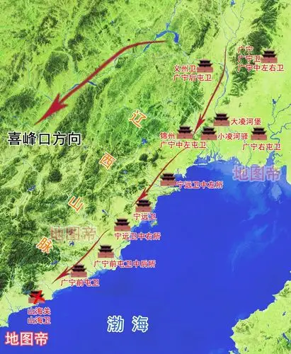 唯一能够进行大规模兵力调动的那条路,就是被山海关等众多关城所扼守