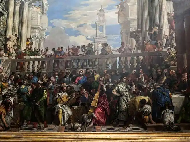 卢浮宫面积最大的油画《迦拿的婚礼》(意大利名画)