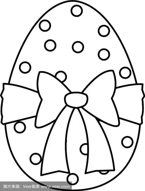 用蝴蝶结彩带画的复活节彩蛋