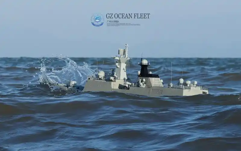 中国海军054a导弹护卫舰,比例船模危险操控险些造成事故.