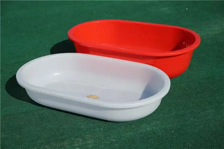 杞记清洁工具 塑料大长盆家用椭圆形洗澡盆红色沐浴盆加厚养殖卖鱼盆