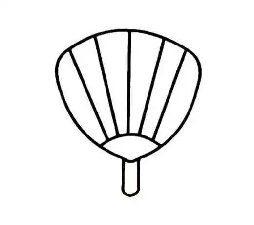 教你画简单的少儿简笔画 扇子简笔画的步骤图