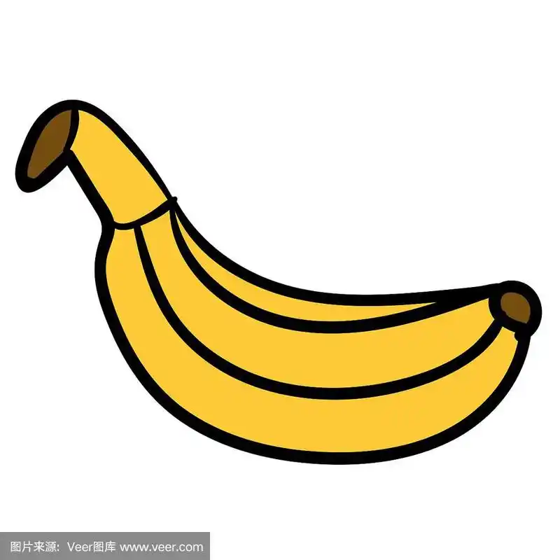 绘画插图,卡通,香蕉,矢量,白色背景