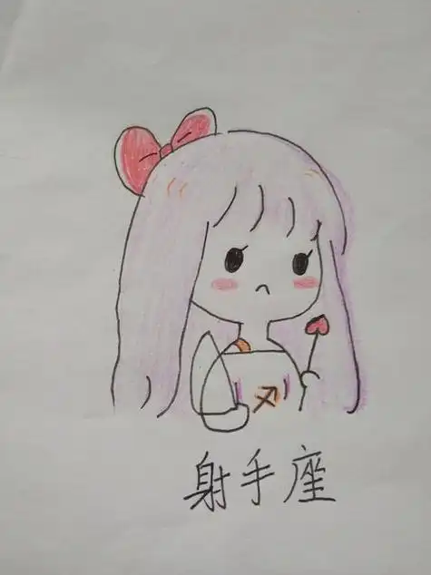 座简笔画人物少女如何画射手座小女孩简笔画12星座简笔画公主怎么画