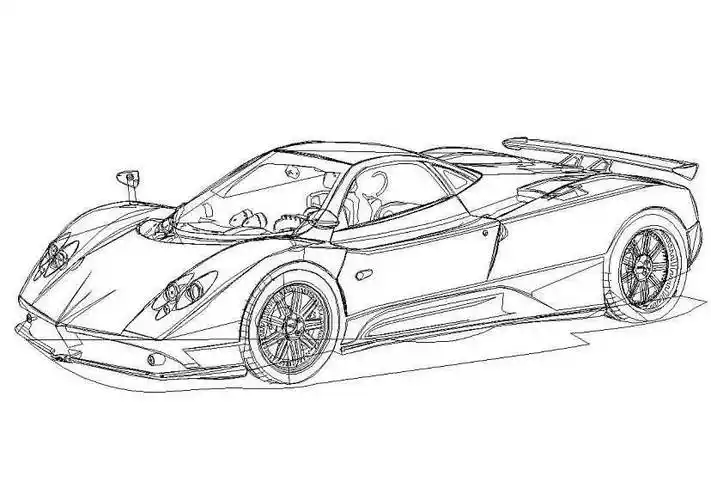 帅气的跑车简笔画图片