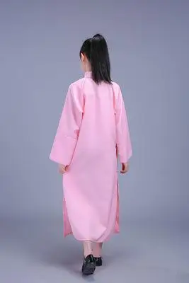 舞台演出服相声服大褂长衫长袍民国风五四青年装女学生旗袍粉色