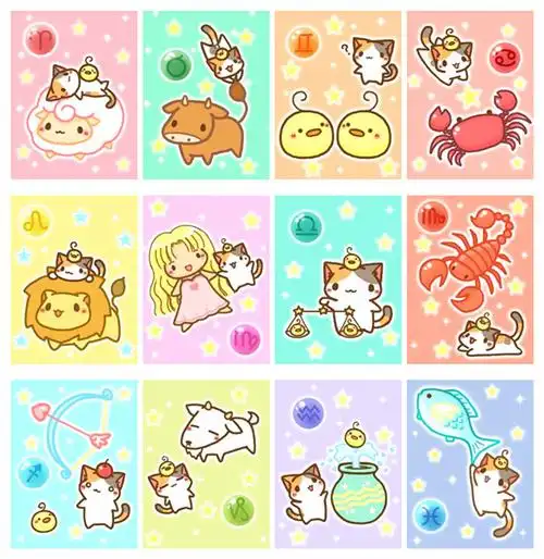 超萌十二星座矢量图