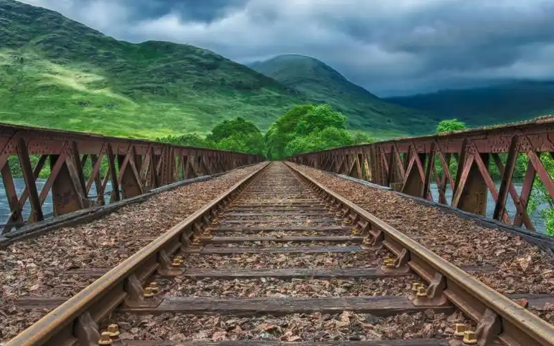 唯美意境铁路轨道风景图片壁纸