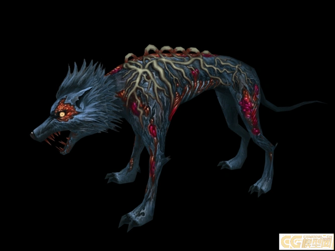 一款僵尸狗僵尸犬模型带精细贴图_chenxu44716260作品_动物哺乳_cg
