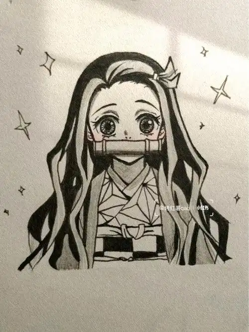 弥豆子简笔画教程