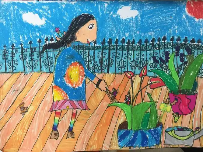 王一涵 二年级二班 板厂小学 作品名称《大人国小人国》