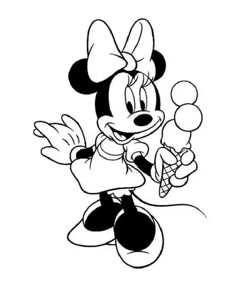 女米老鼠简笔画作品之吃冰激凌的米妮