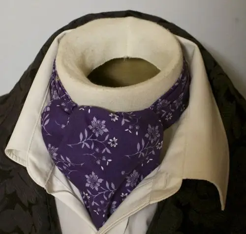 pure cotton - shades of plum and purple - day cravat victorian