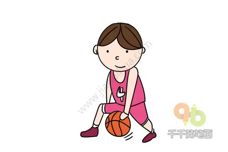 画水粉画 美术 绘画 油画篮球赛简笔画彩色打篮球简笔画卡通小男孩打