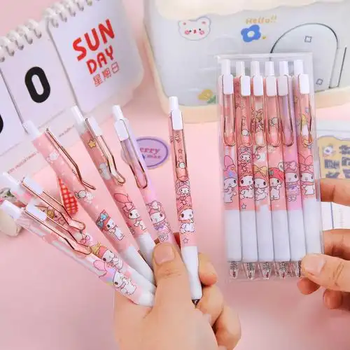 卡通盒装按动中性笔可爱萌系高颜值水笔学生学习用品日常书写考试