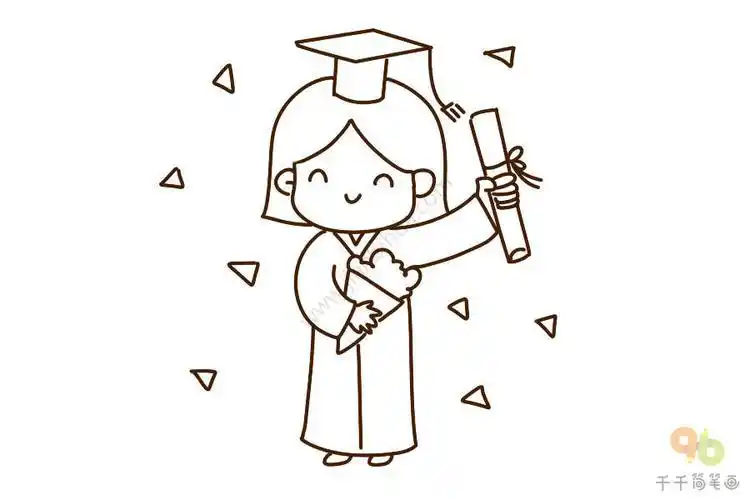 youer毕业简笔画
