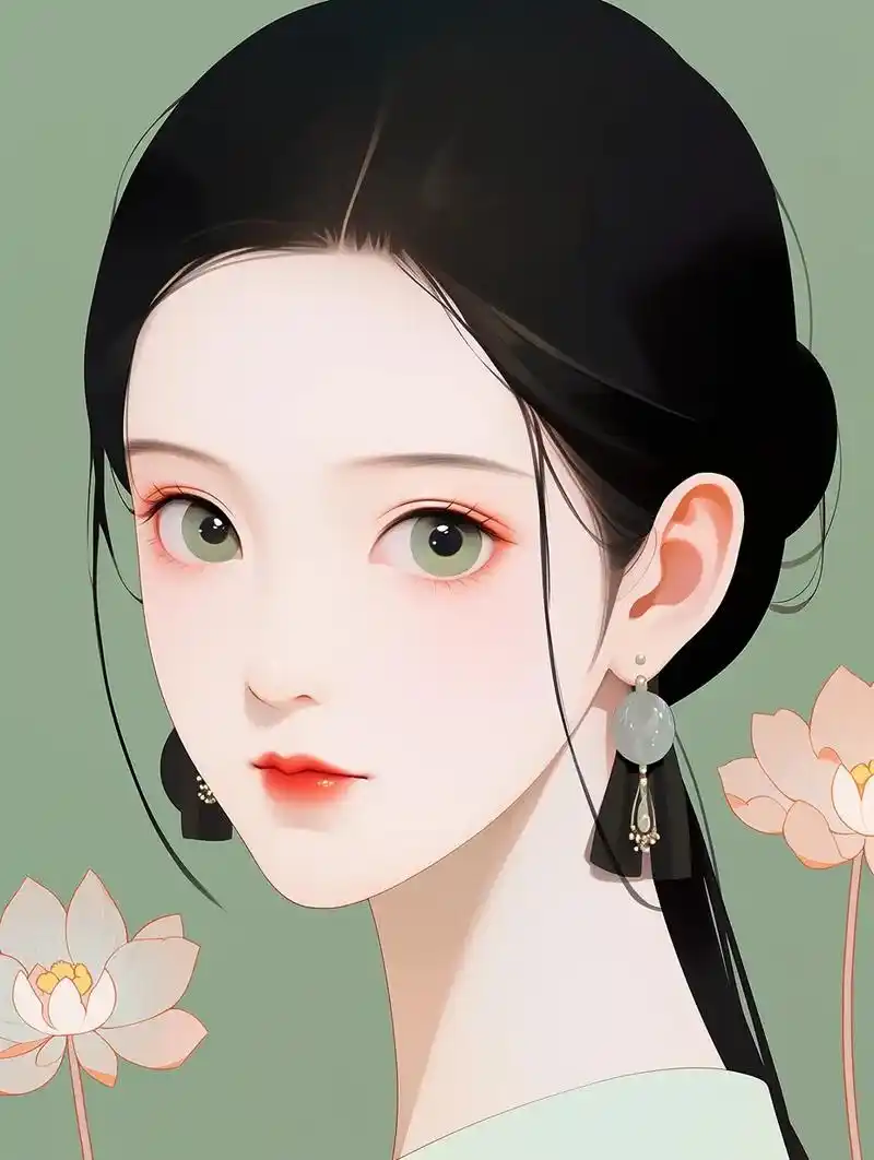 简单耐看干净头像|极简风古风美人插画壁纸.#创作灵感 #值得 - 抖音