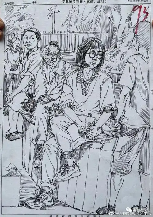 江苏省美术模拟联考速写高分试卷,只要同学们肯努力,路总会越走越宽!