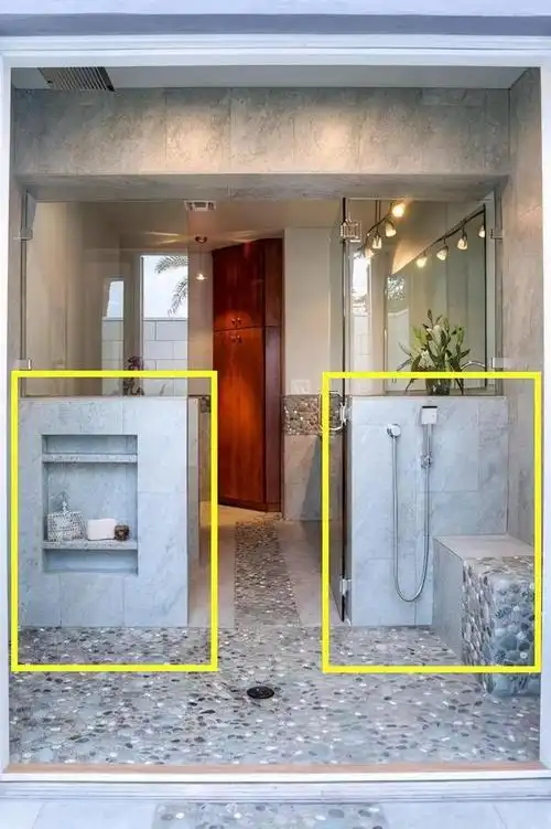 三段式淋浴房设计,壁龛与座位台巧融合,玻璃隔断也能如此实用