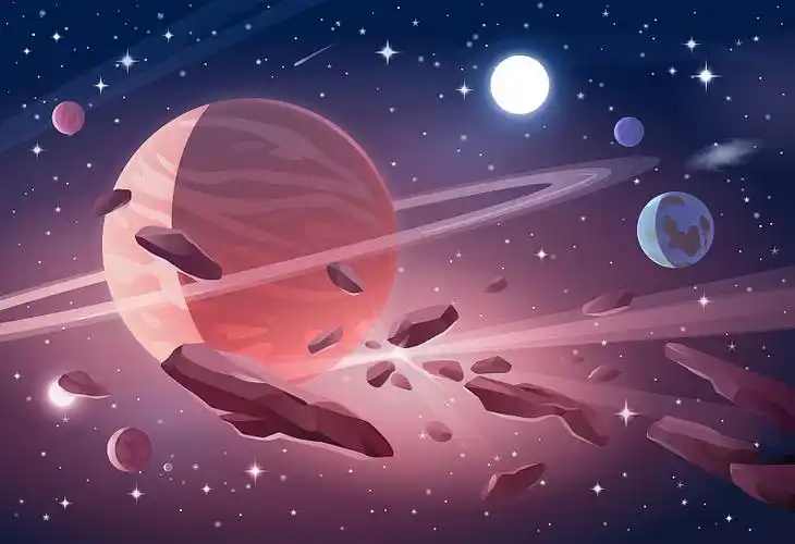 小行星碰撞插画下载