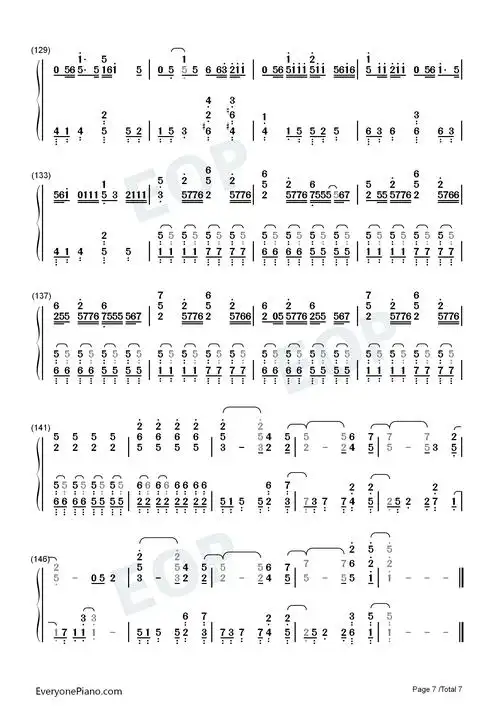 你的名字歌曲合集双手简谱预览7