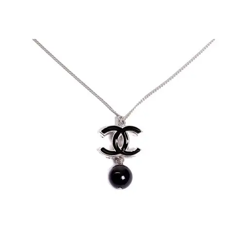 chanel(香奈儿)黑色双c珍珠吊坠项链