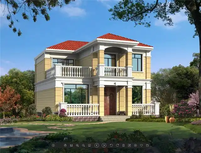 这座农村的两层别墅真的是脚踏实地简单美观实用如果你建造它你的父母