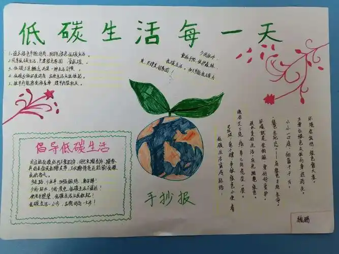 "倡导低碳生活"手抄报