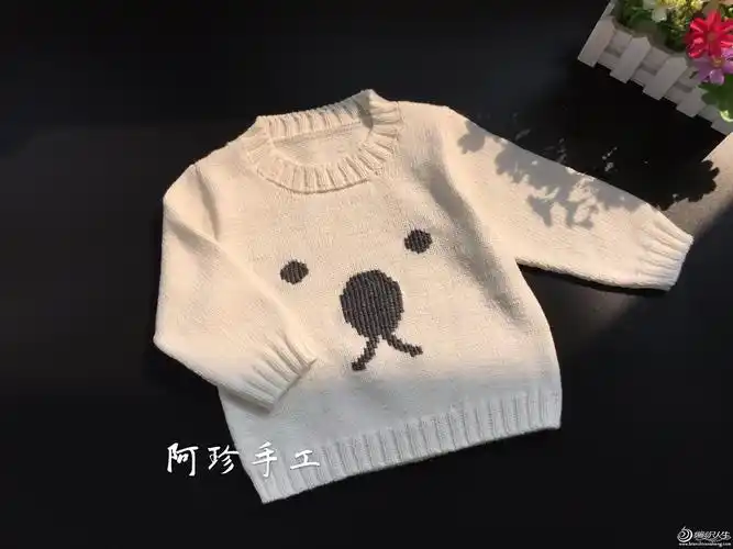 婴幼儿棒针狗狗绣花图案套头毛衣-编织教程-编织人生