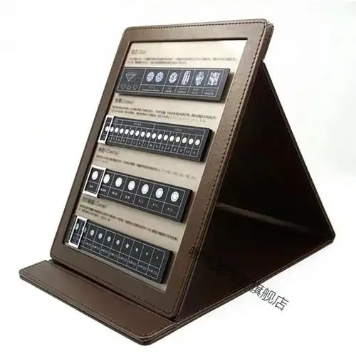 钻石4c牌皮质可折叠色泽重量金店珠宝4c讲解牌裸钻销售标准4c牌黑色