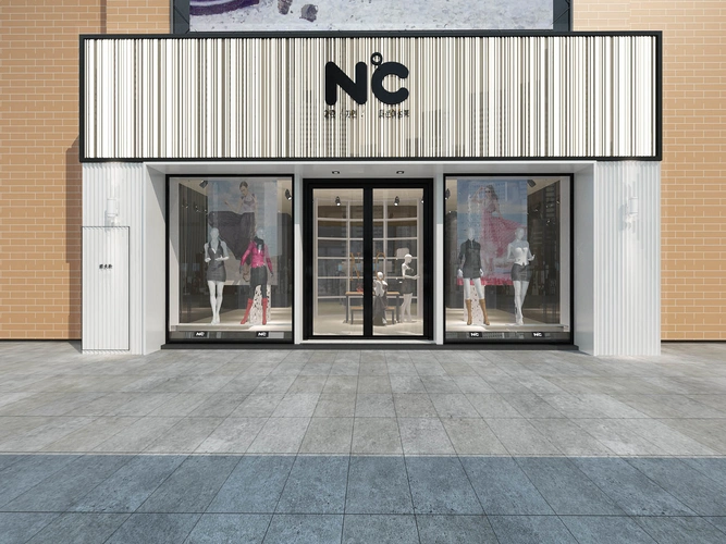 现代简约服装店门头集合 - 效果图交流区-建e室内设计网