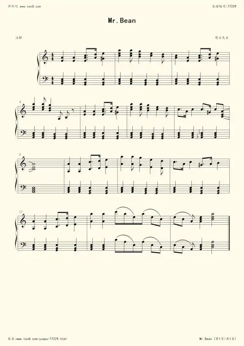钢琴谱憨豆先生主题曲