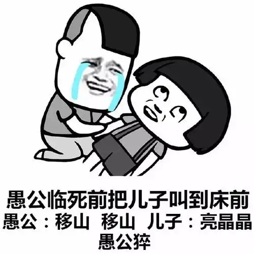 愚公临死前把儿子叫到床前愚公移山移山儿子亮晶晶愚公猝表情