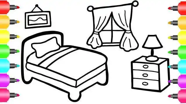 儿童房间简笔画 儿童房间简笔画 卧室