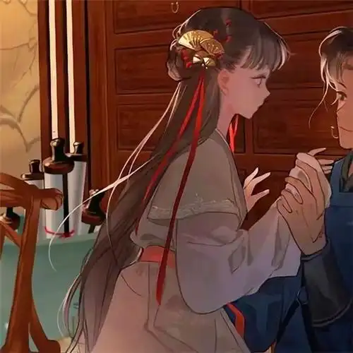 古风情头动漫一左一右分开高清图片