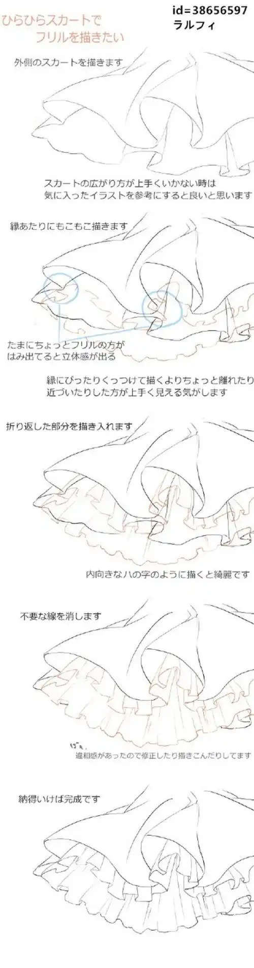 裙子褶皱画法 教程