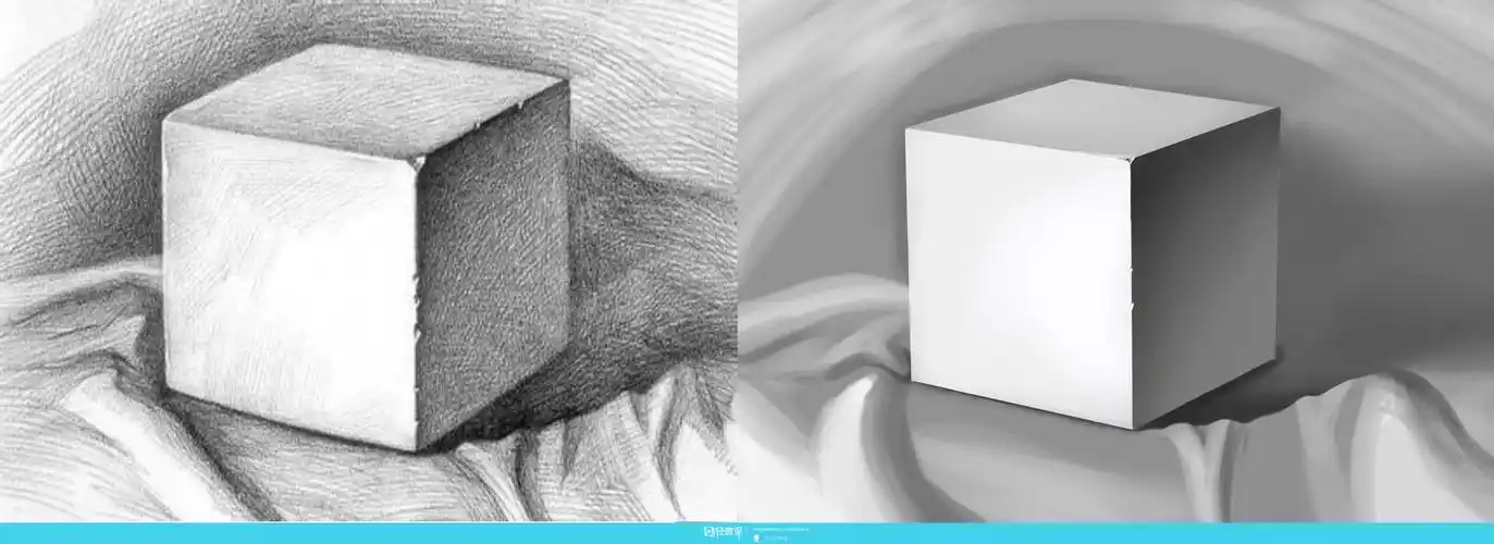 写生正方体静物素描方块提高练习