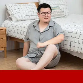 加肥加大码短袖睡衣男棉夏季针织家居服薄款胖子200斤短裤宽松 cm812