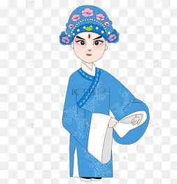 京剧小生手绘矢量图