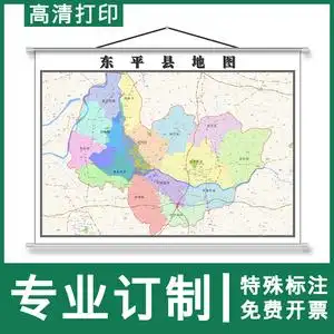 东平县地图1.1米定制山东省泰安市行政交通区域分布高清挂图新款