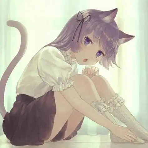 二次元猫系萌女生头像女生头像动漫可爱呆萌猫耳朵