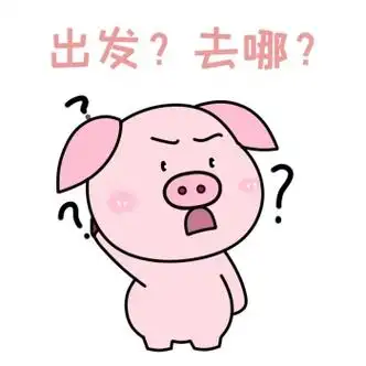出发表情包猪卡通可爱粉色