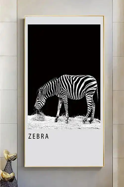酷黑斑马动物装饰画