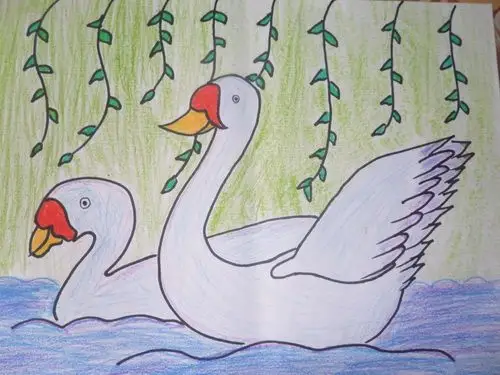 天鹅/少儿绘画作品/儿童画/网络美术馆_中国少儿美术教育网