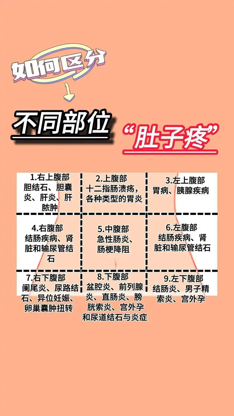 一张图让你了解肚子疼的各种症状!#肚子痛 #6月必知健康知 - 抖音