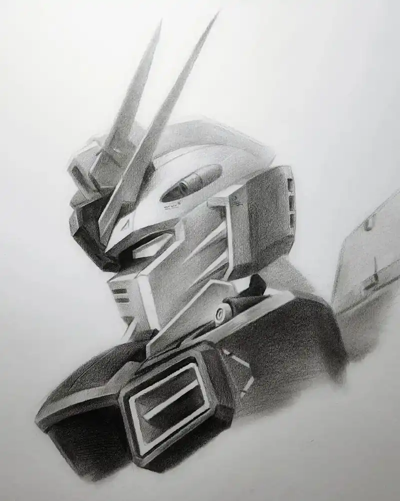 高达绘画#素描 #一起学画画 #日常瞎画 #手绘 #美术生 - 抖音