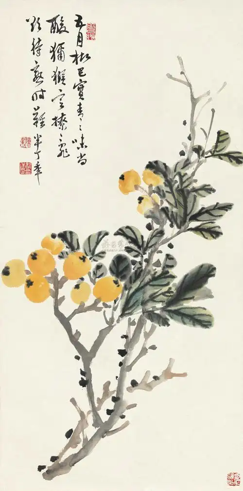 0315 枇杷 立轴 设色纸本